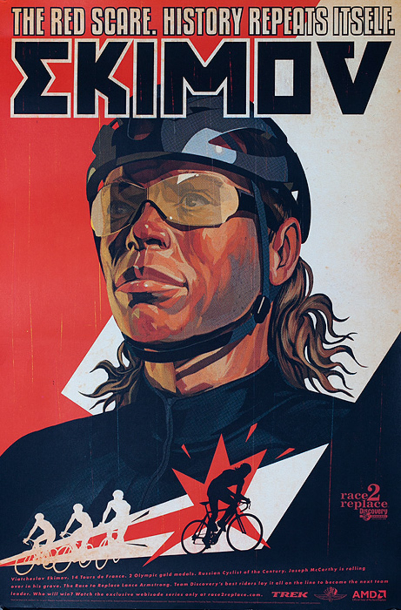 Race 2 Replace Original Team Discovery Bicycle Poster Viatcheslav  Ekimov