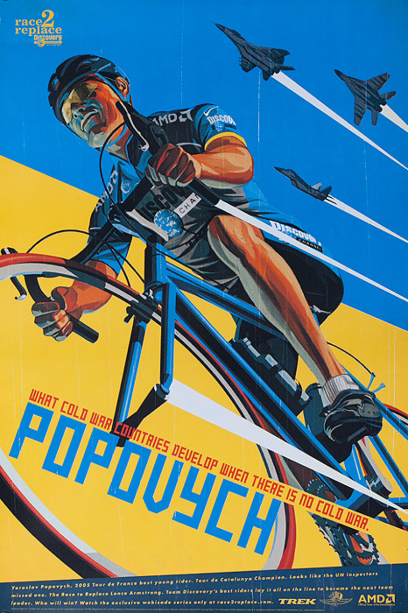 Race 2 Replace Original Team Discovery Bicycle Poster Yaroslsav Popovych