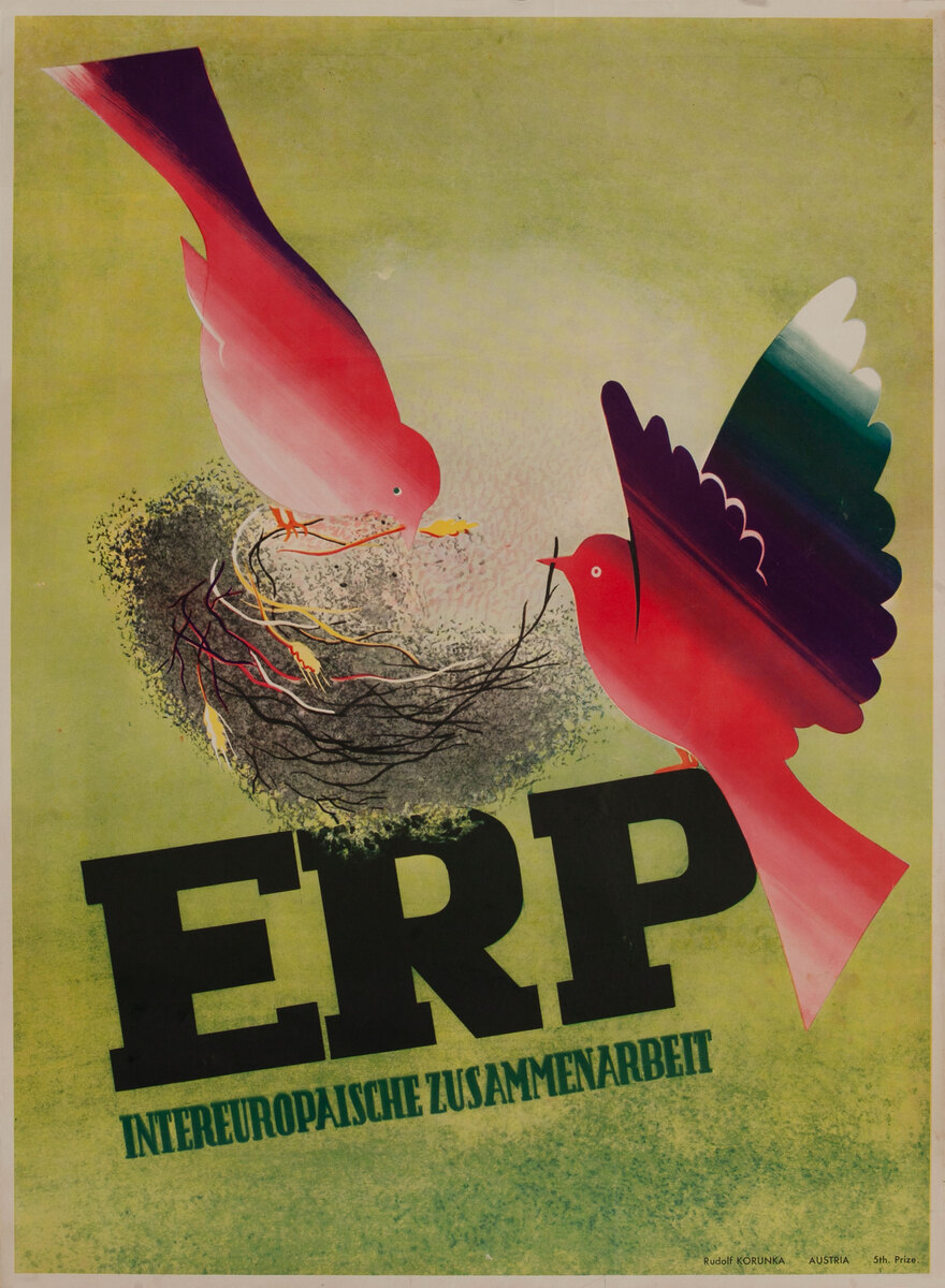 Original Marshall Plan - Austria Poster Intra-European Cooperation 