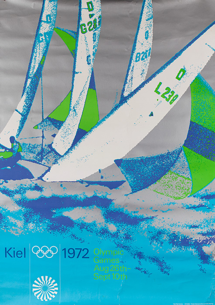 Kiel 1972 Olympic Games Original Munich Sailing Poster
