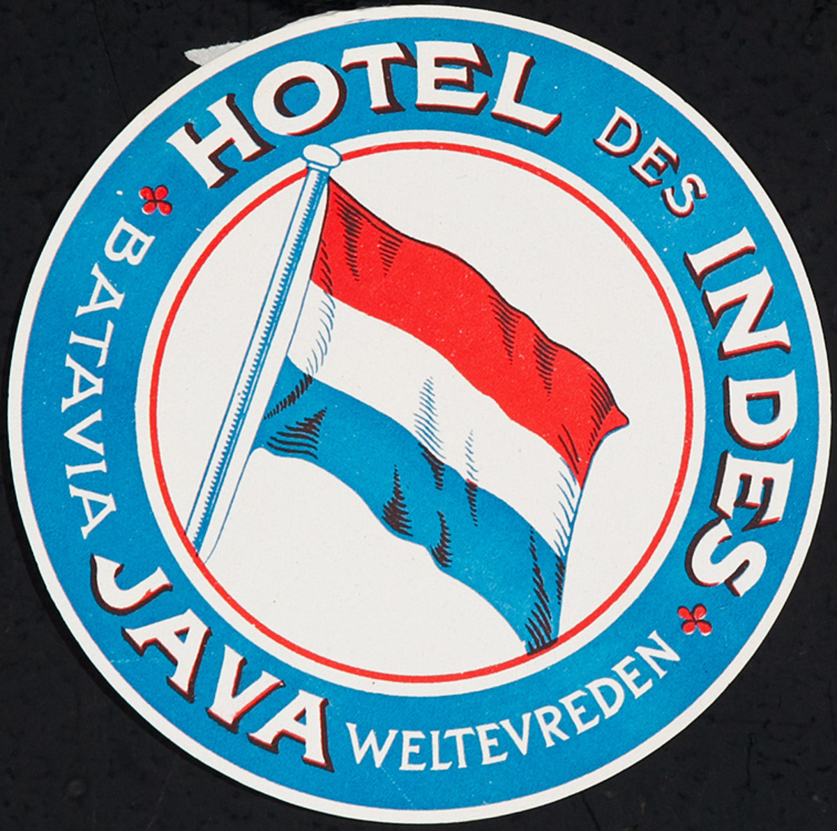 Hotel des Indes Java Indonesia  Luggage Label