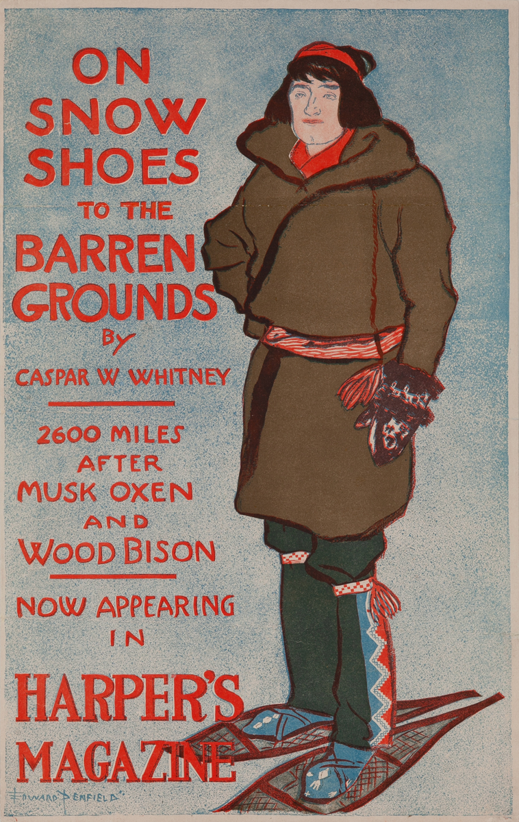 On Snow Shoe's Harper's Magazine Original American Literary Poster