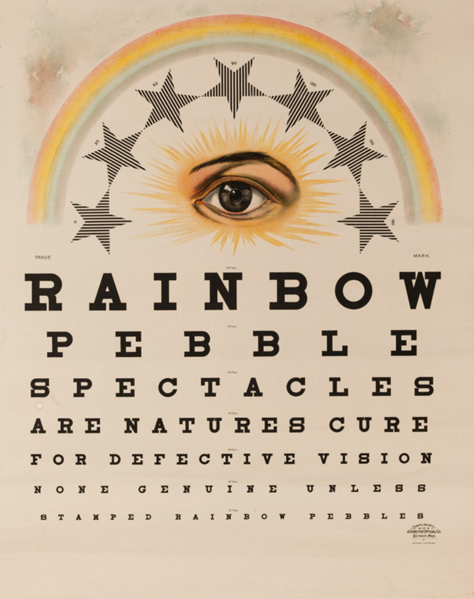 Rainbow Pebble Spectacles Original American Advertising Poster